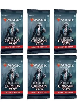 Discount ⌛ Magic The Gathering Magic: The Gathering Draft Booster Pack Lot - Innistrad: Crimson Vow - 6 Packs ⌛