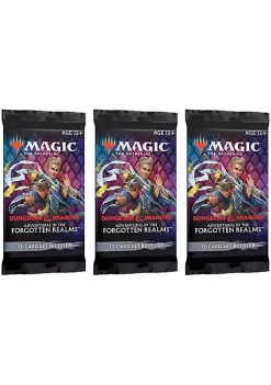 Cheapest ✔️ Magic The Gathering Magic: The Gathering Set Booster Pack Lot - Adventures in The Forgotten Realms - 3 Packs 🌟