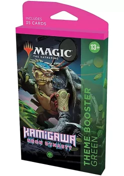 New ๐ฏ Magic The Gathering Magic: The Gathering Theme Booster Pack - Kamigawa: Neon Dynasty - Green ๐