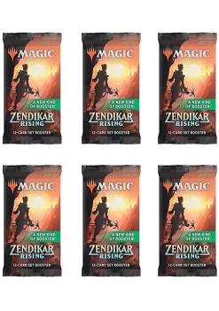 Hot Sale 👏 Magic The Gathering Magic: The Gathering Set Booster Pack Lot - Zendikar Rising - 6 Packs 👍